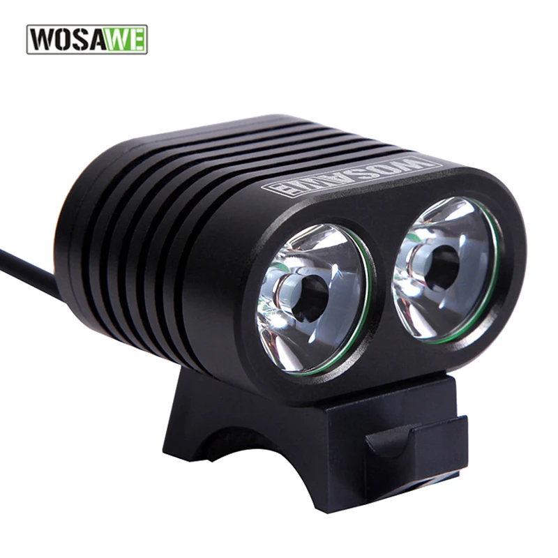 WOSAWE T6 Двойной Головкой Лампа Велосипед Фар Аккумуляторная СВЕТОДИОДНЫЙ Фонарик