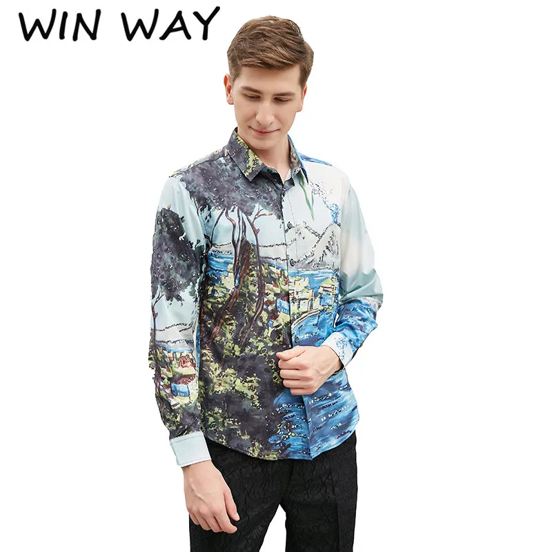 Win Way Модные мужские повседневные певицы купальные костюмы с принтами одежда