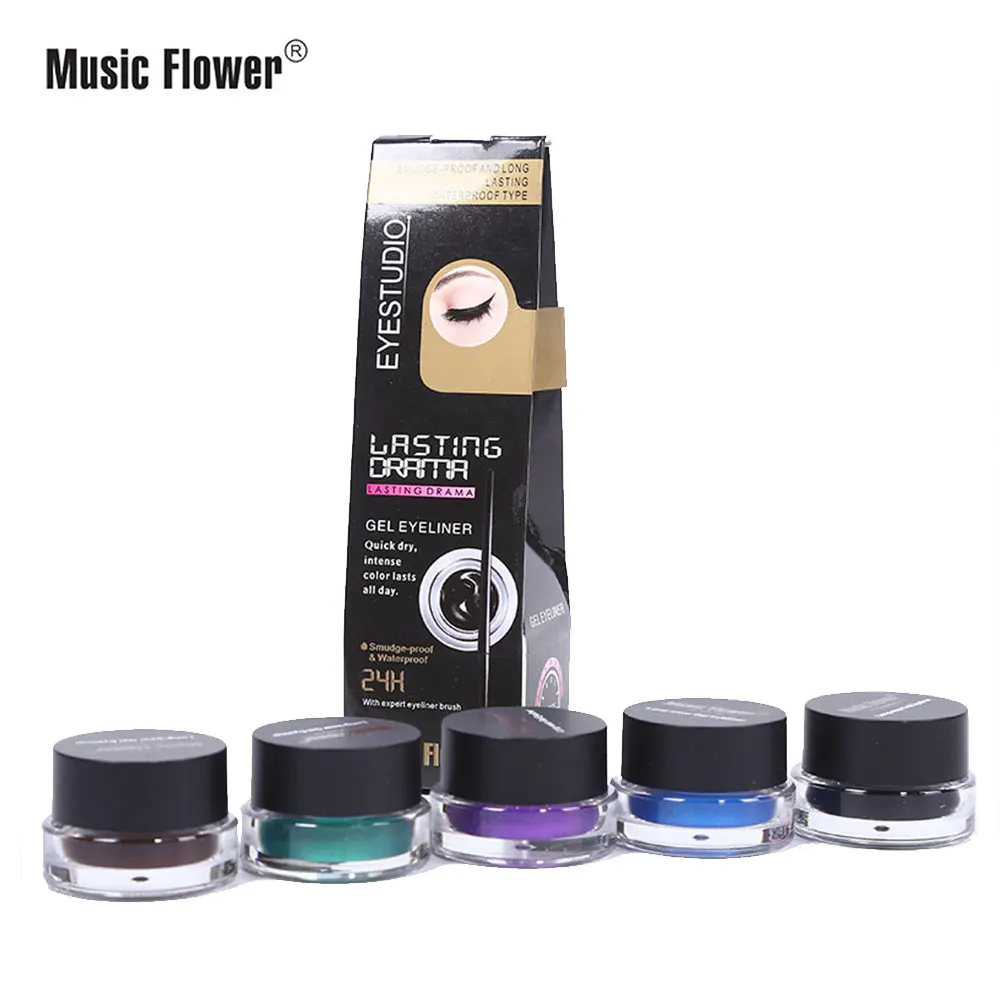 Music Flower подводка водостойкая гелевая для век макияж косметический гель