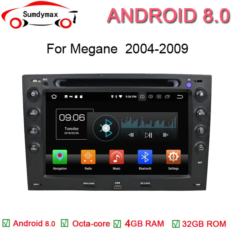 7 дюймов 8 ядерный android 10 0 dvd плеер автомобиля аудио для Renault Megane 2003 2009 с gps навигации