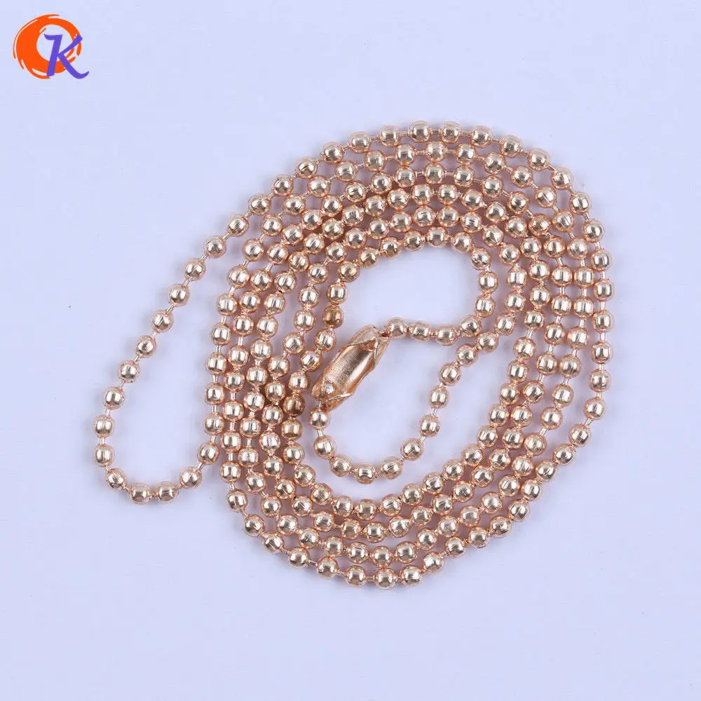 KC Gold 2,4 мм металлическая цепочка ожерелье 20 шт./лот 23,6 дюйма 60 см на выбор цвета шаровая цепочка Ожерелье для DIY ручной работы ювелирные аксессуары - Цвет: KC Gold
