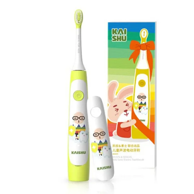 Yellow Xiaomi Mijia Soocas sonic электрическая зубная щетка C1 для детей, водонепроницаемая перезаряжаемая Милая умная ультра звуковая зубная щетка для детей - Цвет: Yellow