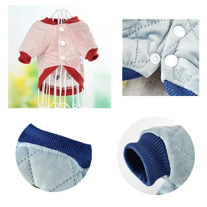 Флисовая Куртка для собак Теплая Зимняя Одежда питомцев хлопковое пальто с