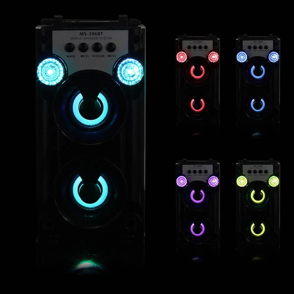 Новый Bluetooth беспроводной светодиодный USB Super Bass Speaker AUX TF FM Radio Portable Outdoor s DOM668 |