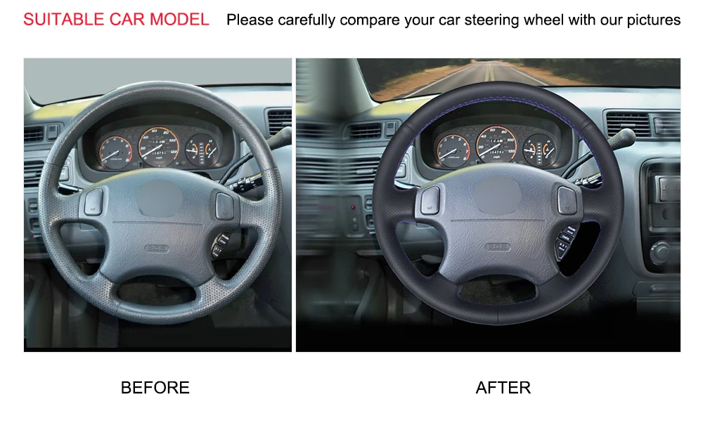 Черный PU искусственная кожа Чехол рулевого колеса автомобиля для Honda Accord 6 1998-2002 Odyssey 1998-2001 Acura CL 1998-2003 MDX