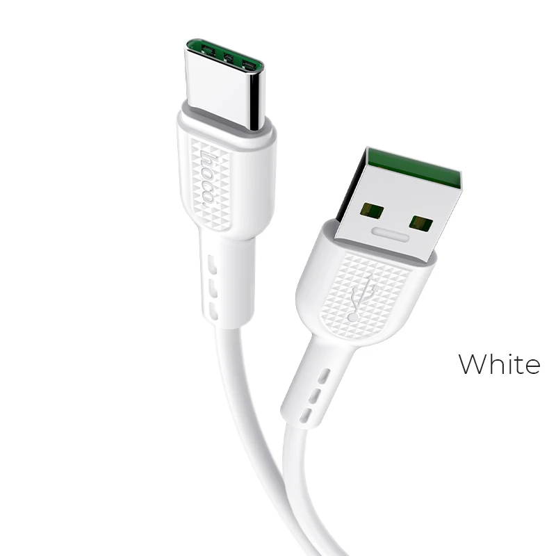 white HOCO 5A usb type-C кабель для huawei P30 P20 PRO Супер зарядка USB C кабель для huawei Honor V20 20 V10 100 см - Цвет: white