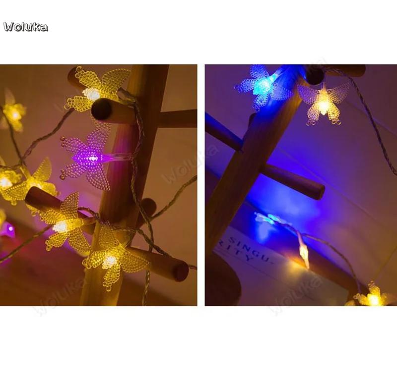 Уличная Водонепроницаемая гирлянда-фонарь лампа-бабочка для общежития