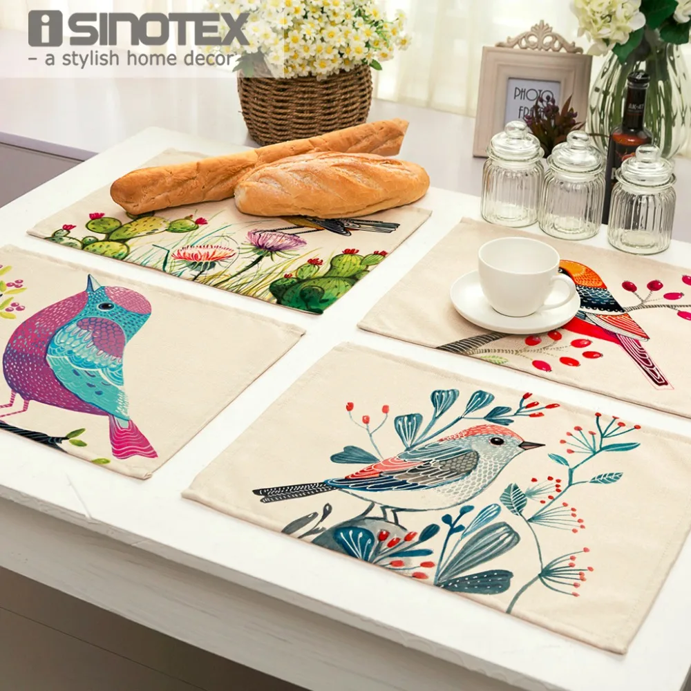 Столовый стол коврик ручная роспись птица Печать для столов Рождество
