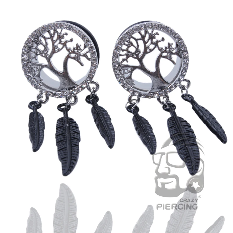 Черная затычка для ушей 8 мм 20 из нержавеющей стали|Украшения тела| |