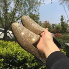 Блестящие фирменные туфли, мужские дизайнерские Роскошные лоферы, мужская обувь, мужские туфли в британском стиле, серебристые, золотистые мужские туфли 2021, повседневные Большие размеры