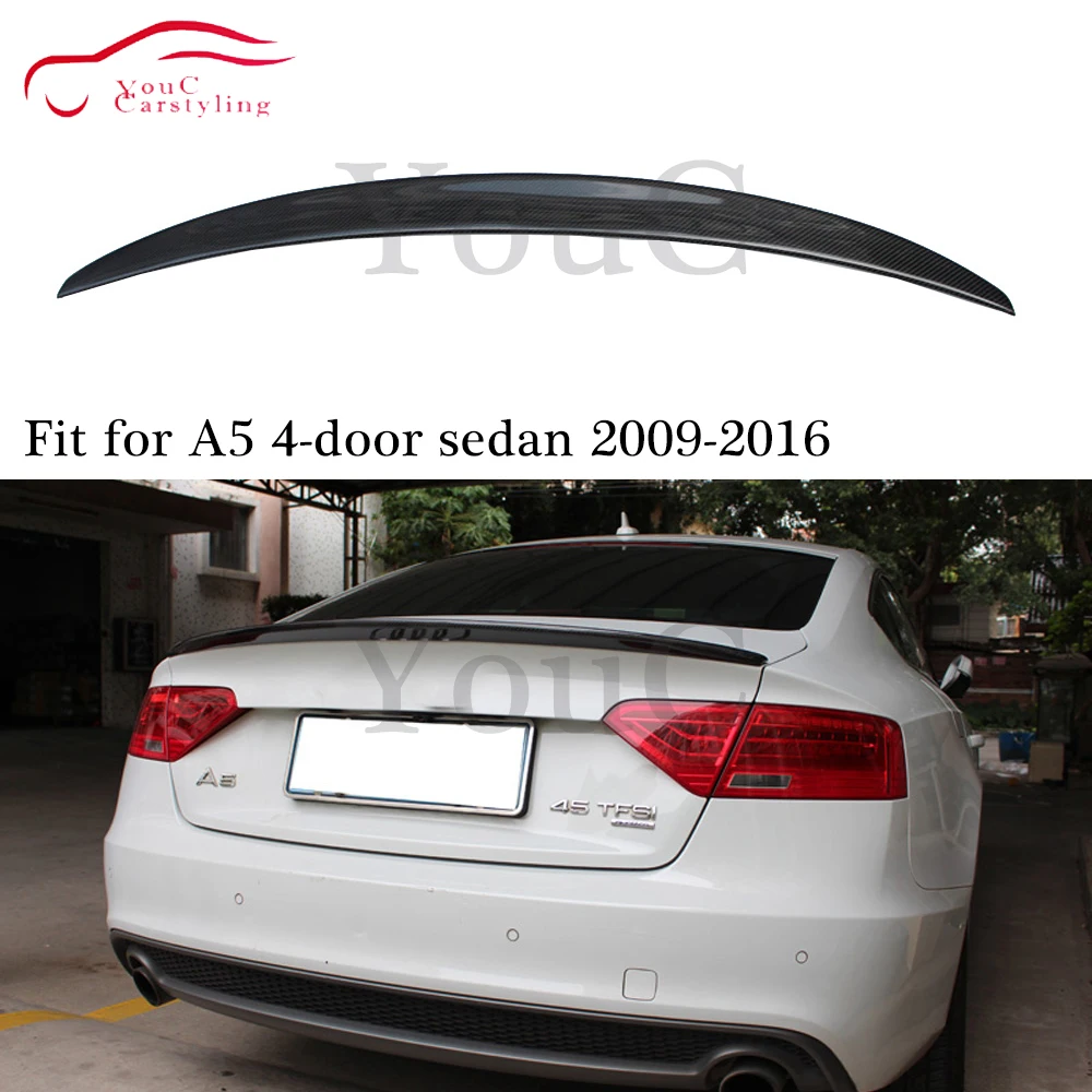 Спойлер S5 из углеродного волокна задний бампер губа багажника для Audi A5 4-дверный