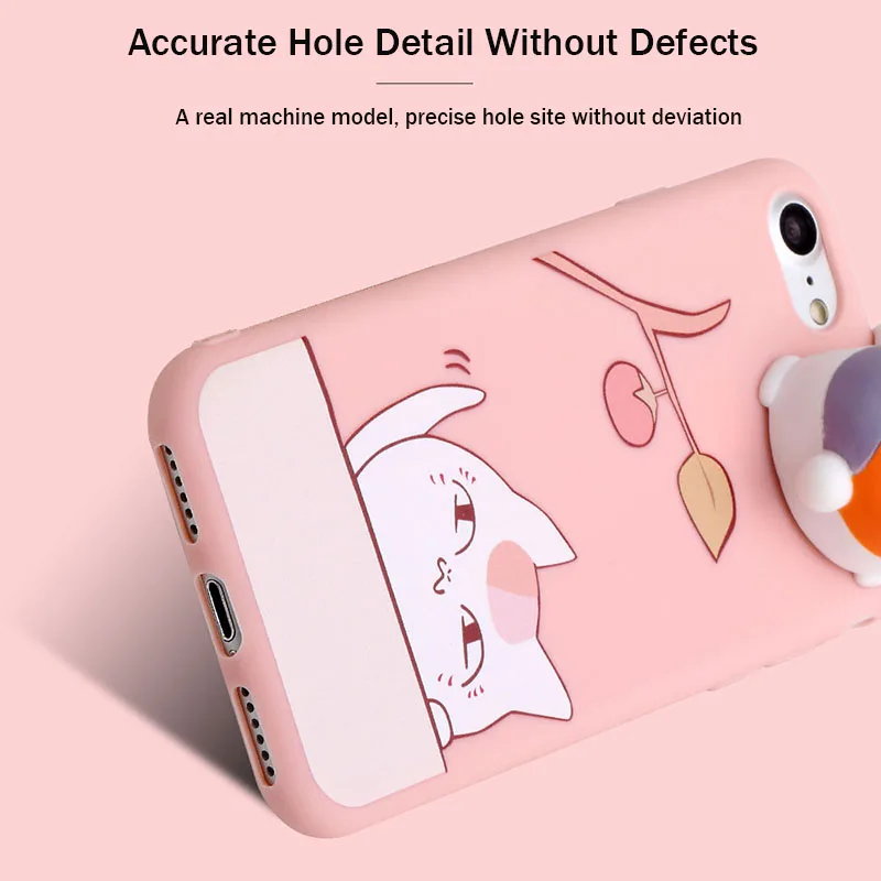 For iPhone 7 8 Lucky Cat Japan Comic Case 3D Silicone Maneki Neko String Cartoon Squishy Apple X Plus Coque |