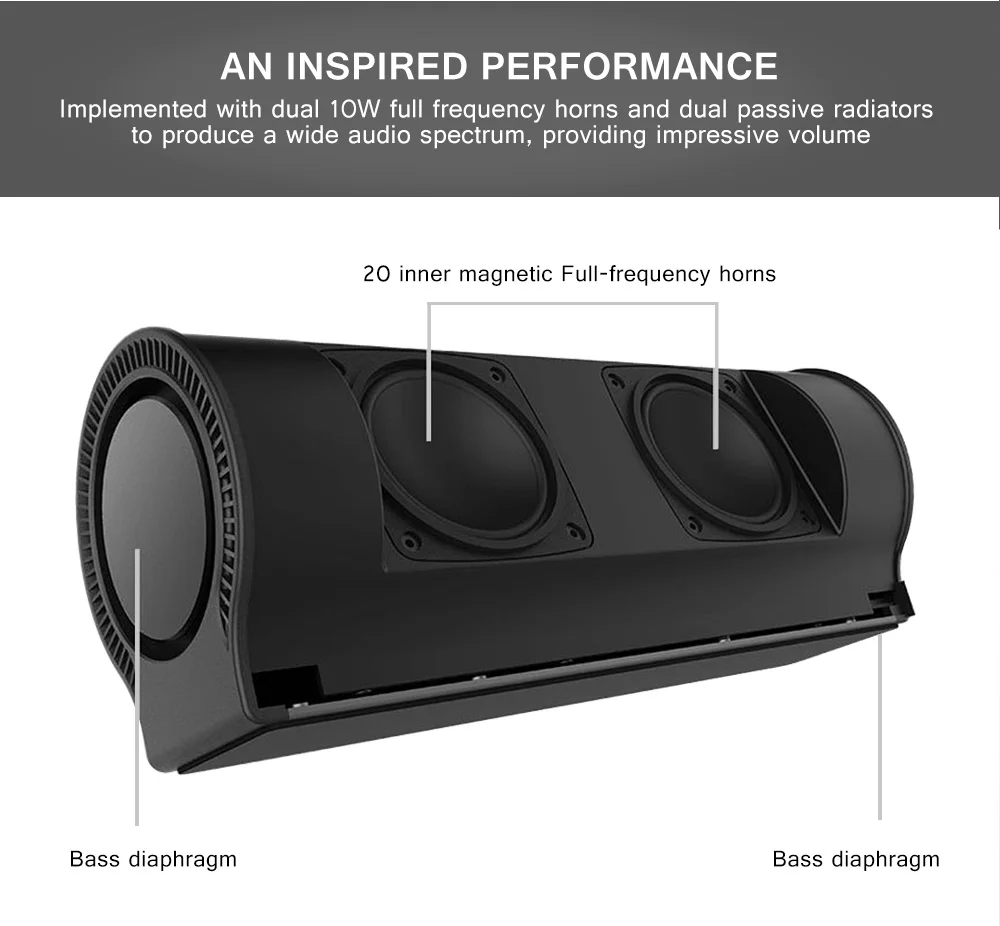 HENZIN 20 Вт портативный Bluetooth динамик беспроводная резонирующая коробка HIFI стерео Колонка Бас Сабвуфер громкой громкий динамик s для iPhone