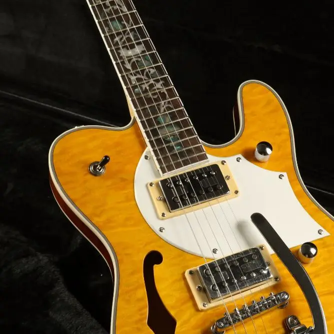 Пользовательский магазин топ стеганая Кленовая верхняя полуполый корпус Абалон