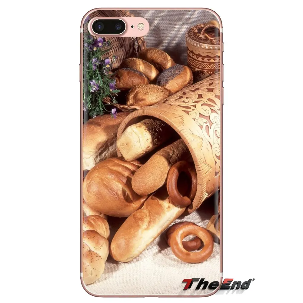 Soft Transparent Shell Covers For iPod Touch Apple iPhone 4 4S 5 5S SE 5C 6 6S 7 8 X XR XS Plus MAX Food Wallpaper Bread Baking |