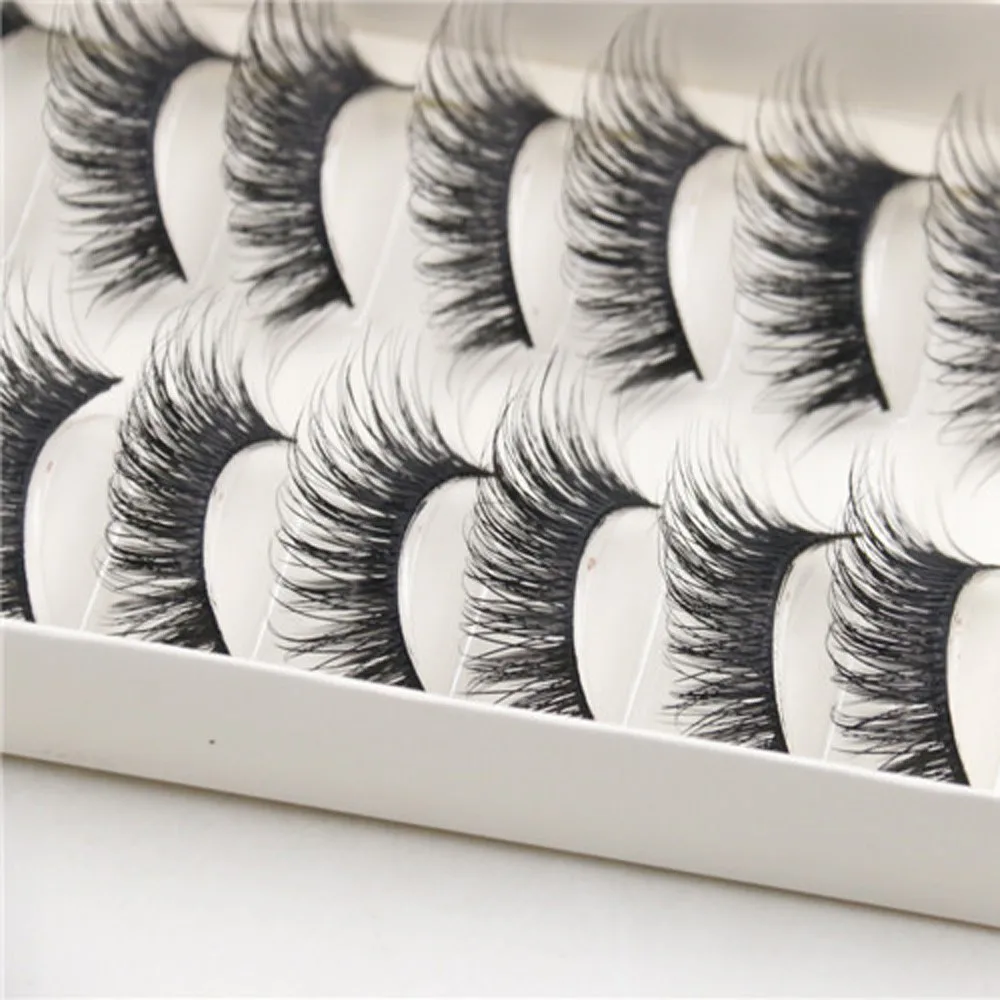 

High Quality 10 Pairs Eyelash Extension Hand Made Eyelash Extension Natural Eyelashes Fake False Eyelashes Free ShippingA10 AU20