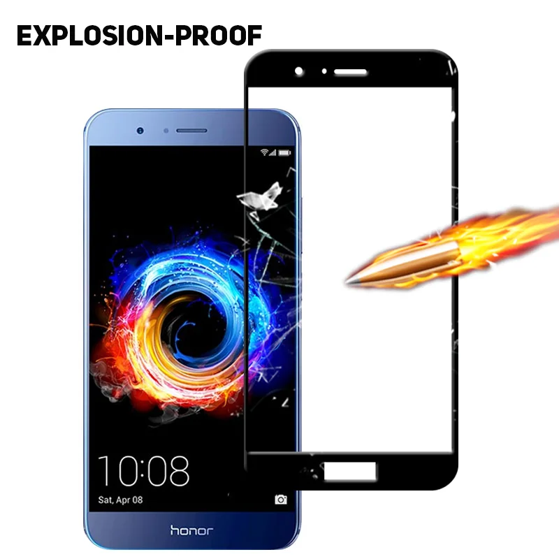 Полное покрытие Защитное стекло для Huawei Honor 8 Lite защита экрана Huavei Honer 8A 8C 8X Max Pro