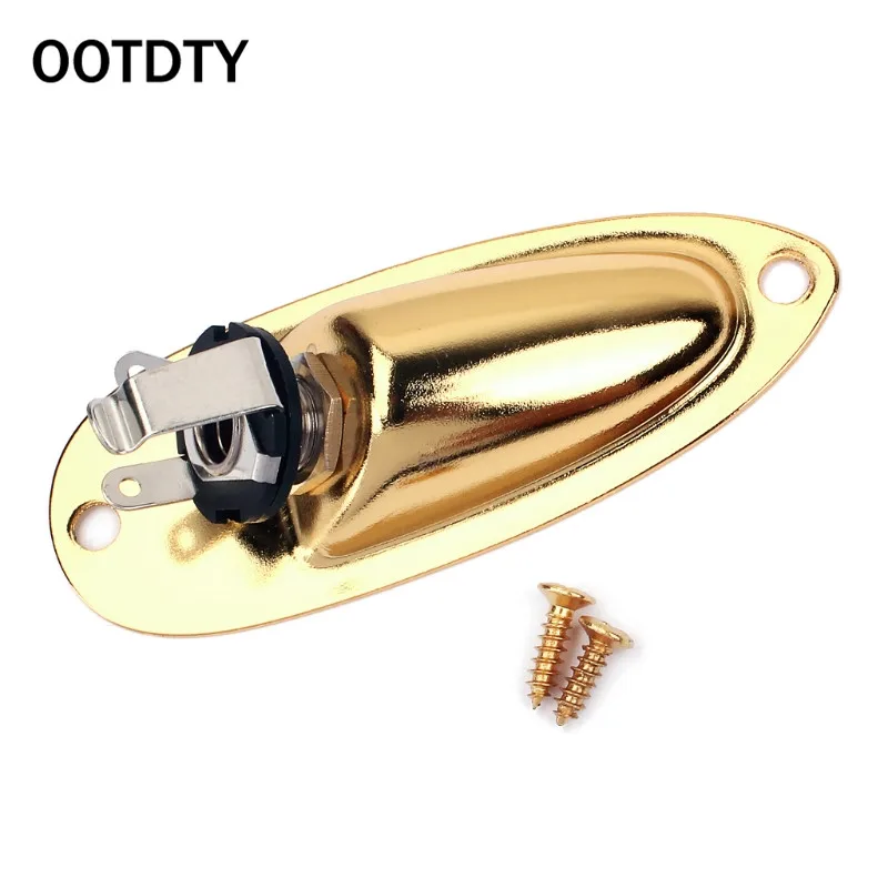 OOTDTY лодка вход выход Jack ПЛАСТИНА гнездо с винтами для Fender Strat гитары запчасти - Цвет: Golden