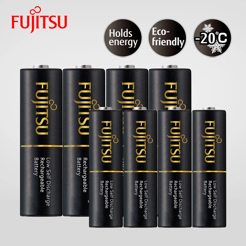 Fujitsu 4 шт./упак. 2450mAh AA батарея + 900mAh AAA 1 2 V Ni MH перезаряжаемая Сделано в Японии 8Pcs
