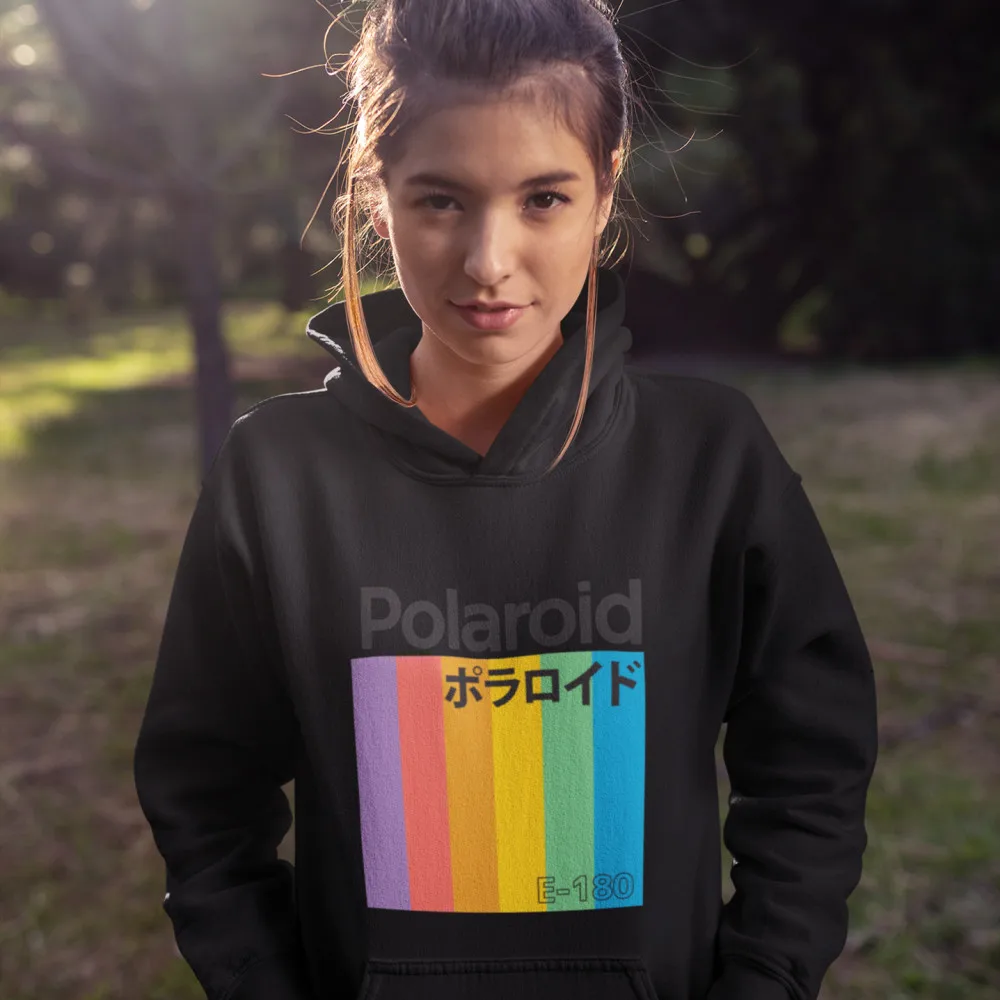 Японская модная Толстовка в стиле хип хоп японские толстовки Polaroid милые с