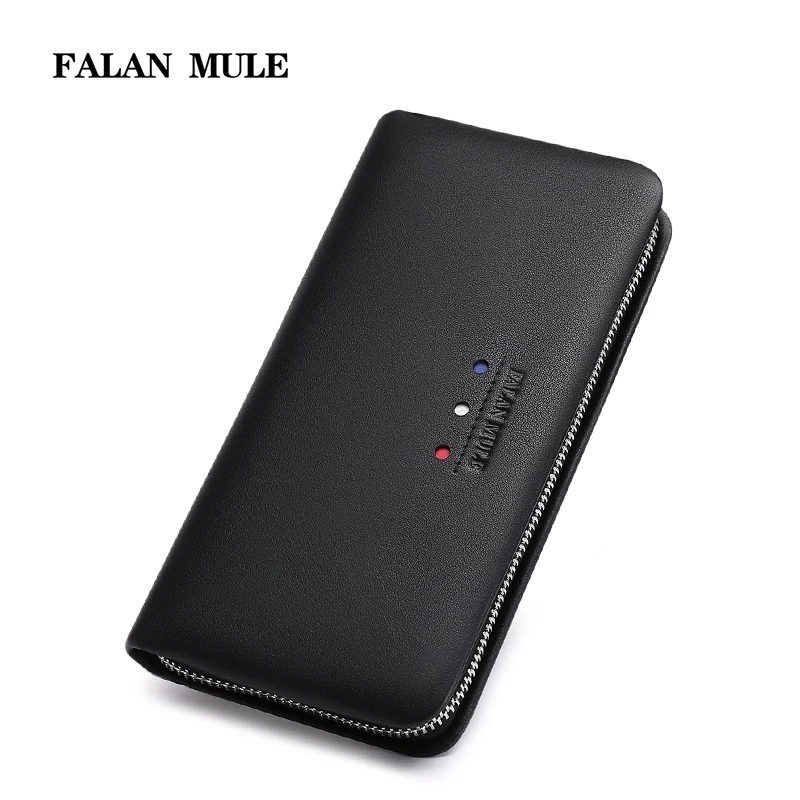 Модные мужские кошельки FALAN MULE брендовый длинный мужской клатч из натуральной