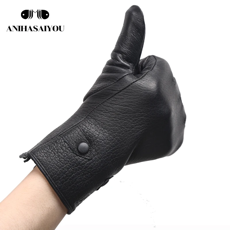 Новые кожаные зимние варежки из овчины для женщин высококачественные теплые