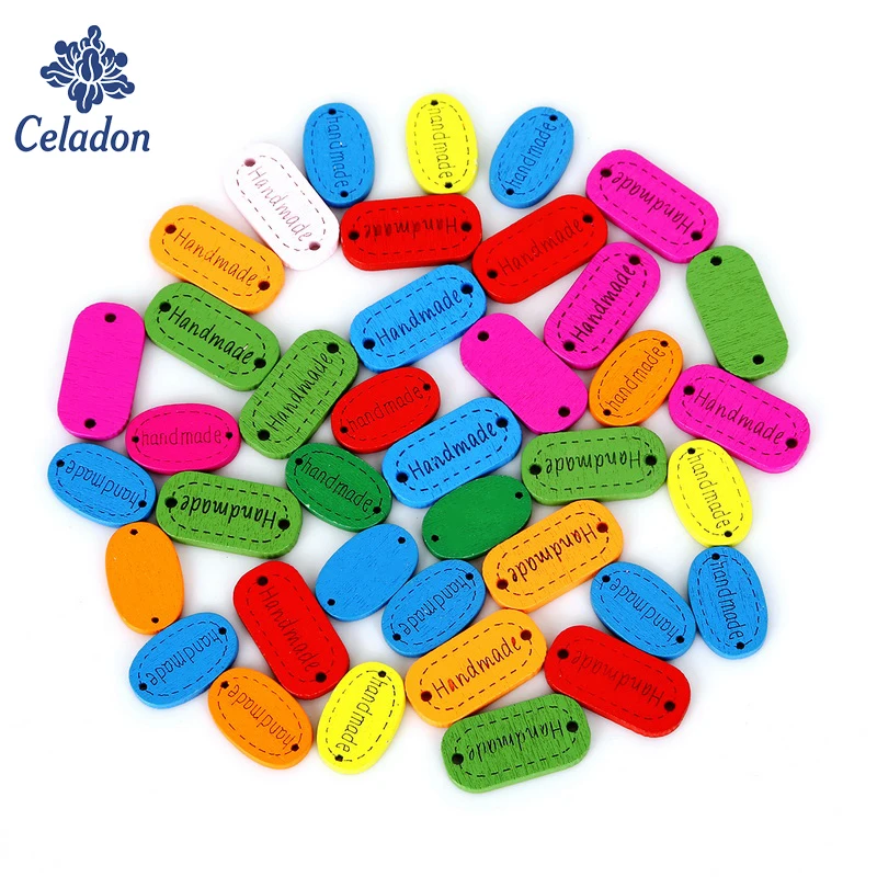 Деревянные пуговицы для скрапбукинга, 50 шт., 19x12/24x12 мм, 