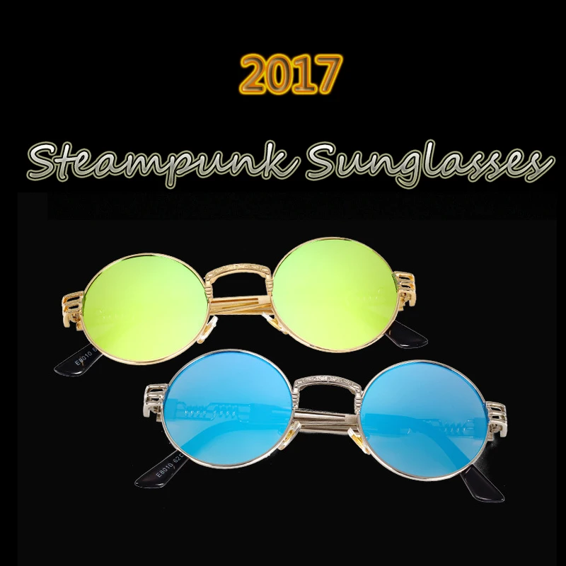 10 цветов Роскошные Металлические очки солнцезащитные мужские круглые в стиле