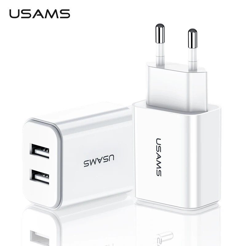 USB зарядное устройство USAMS 2 1 А универсальное быстрое для телефонов iPhone Samsung 2USB