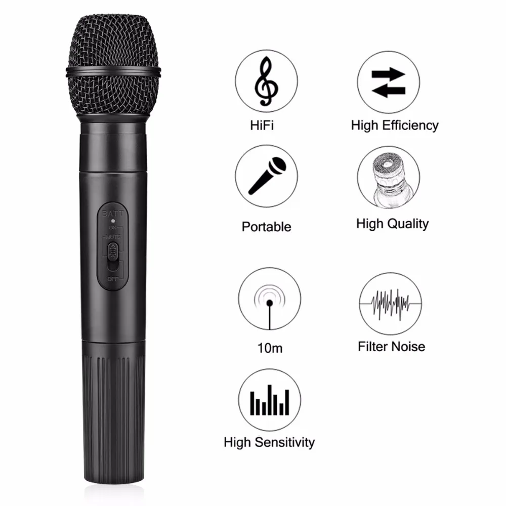 Excelvan K38 двойной беспроводной микрофон с приемником коробка различные частоты музыкальный плеер пение KTV микрофон Домашние развлечения