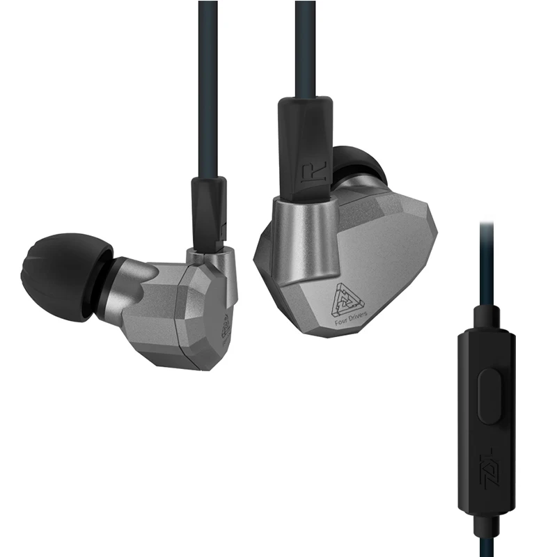 Оригинальные гибридные Внутриканальные наушники KZ ZS5 2DD + 2BA HIFI DJ монитор