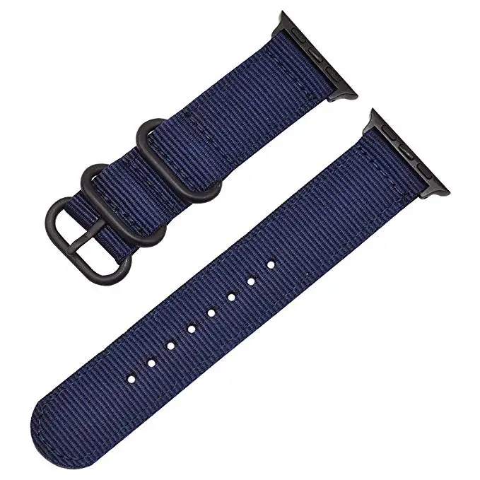 blue Нейлоновый тканевый ремешок для Apple Watch Band 4 3 армейский зеленый iWatch 4 3 спортивные ремешки полосы 4 3 2 42 44 мм 38 40 мм - Цвет ремешка: blue
