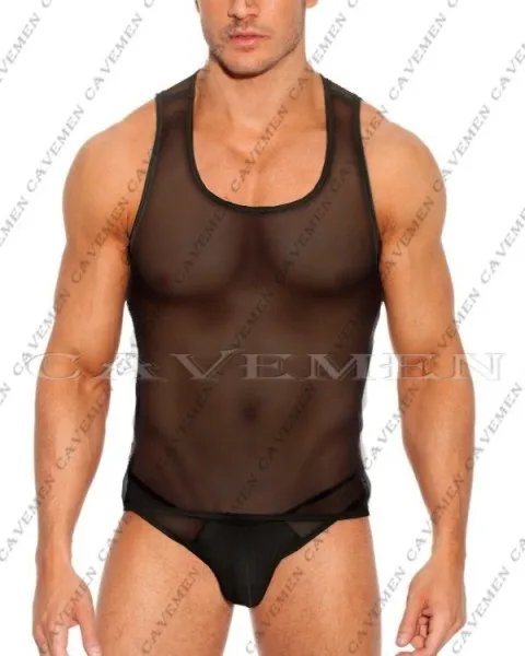 Мужское просвечивающее платье облегающий жилет костюм из двух предметов 3422 *