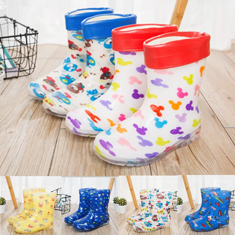 Детские непромокаемые ботинки для мальчиков и девочек Нескользящие дождевые