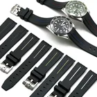 Ремешок силиконовый для мужских часов 20 мм 21 мм, резиновый спортивный водонепроницаемый браслет с пряжкой с язычком для Rolex water ghost GMT