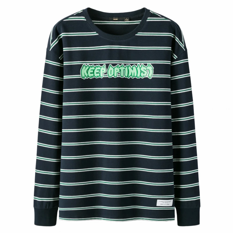 Мужская толстовка в полоску SEMIR Свитшот стиле ретро с круглым вырезом и подолом