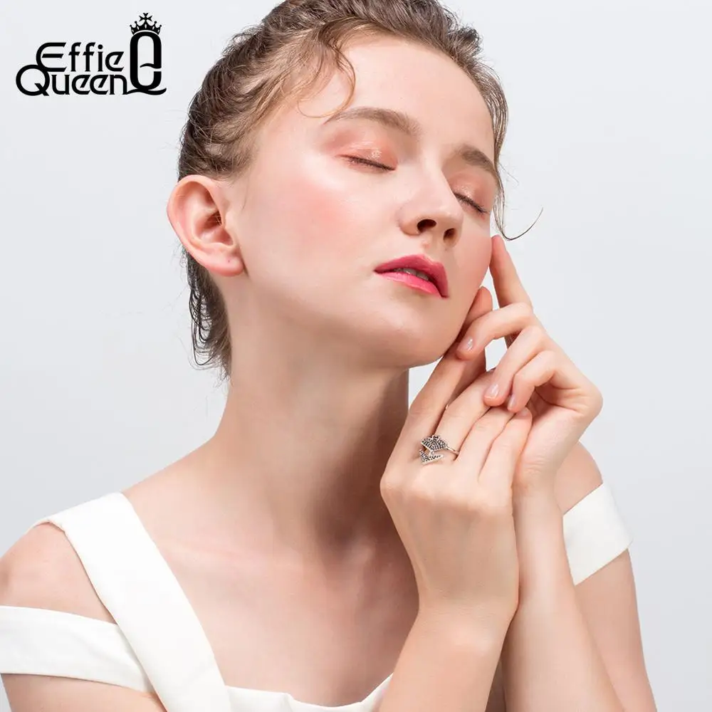 Effie Queen женские кольца в форме покерной лопаты черное сердце AAA кубический