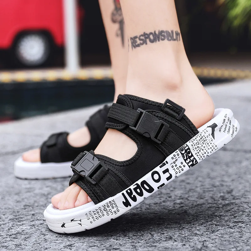 Модные мужские пляжные сандалии летняя обувь 2019 гладиаторы в римском стиле