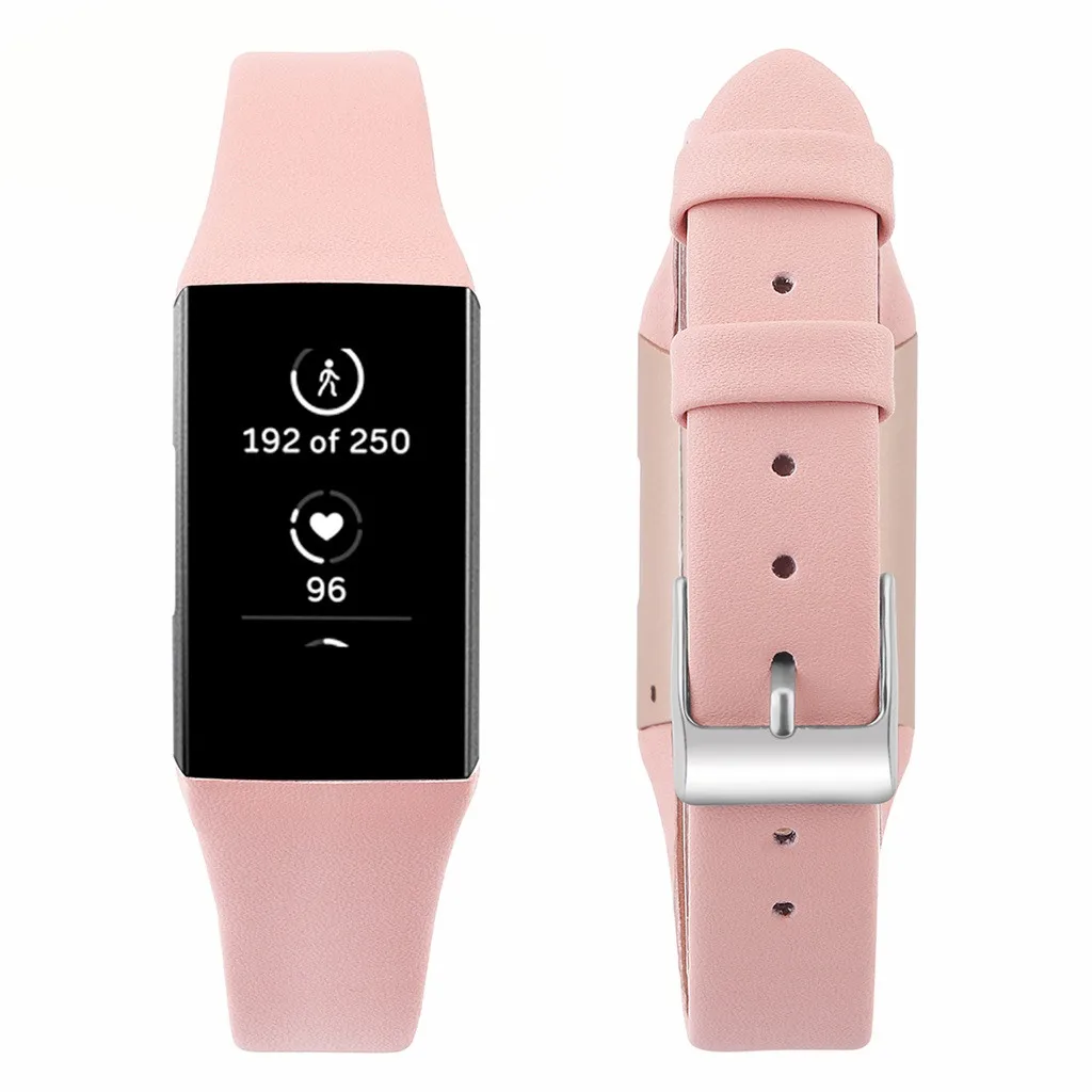 Смарт-часы ремешок Smartband mi band роскошные кожаные Сменные аксессуары браслеты ремни для Fitbit Charge 3 Smart