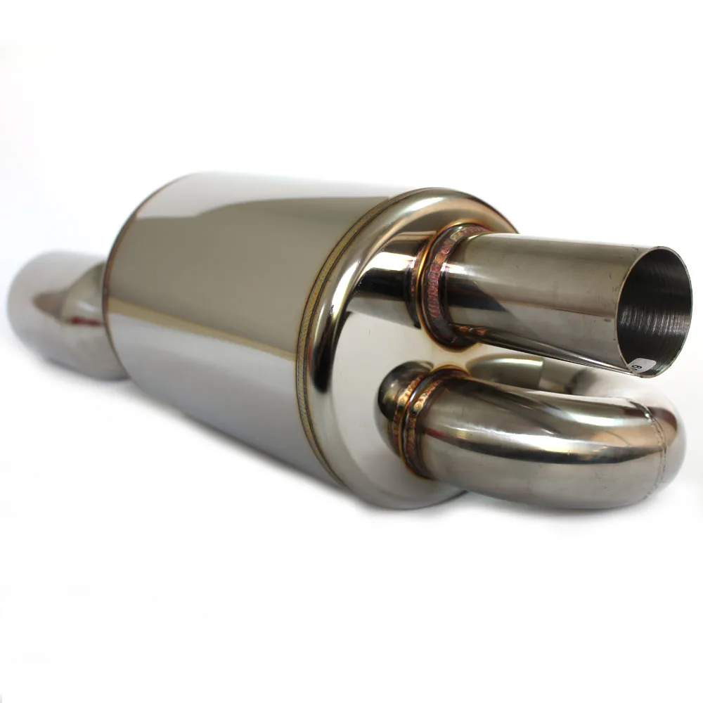Car Accessories 51mm-89mm exhaust system muffler tube Universal stainless steel S-type external back pressure exhaust muffler