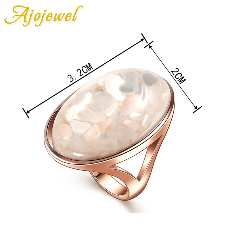 Ajojewel Размер 10 и 11 Роскошный белый корпус с одним камнем большое кольцо для женщин