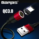 GARAS Магнитный кабель usb type C QC30 быстрое зарядное устройство кабель для передачи данных для xiaomi huawei type C кабель USB C для samsungoppo магнети кабель