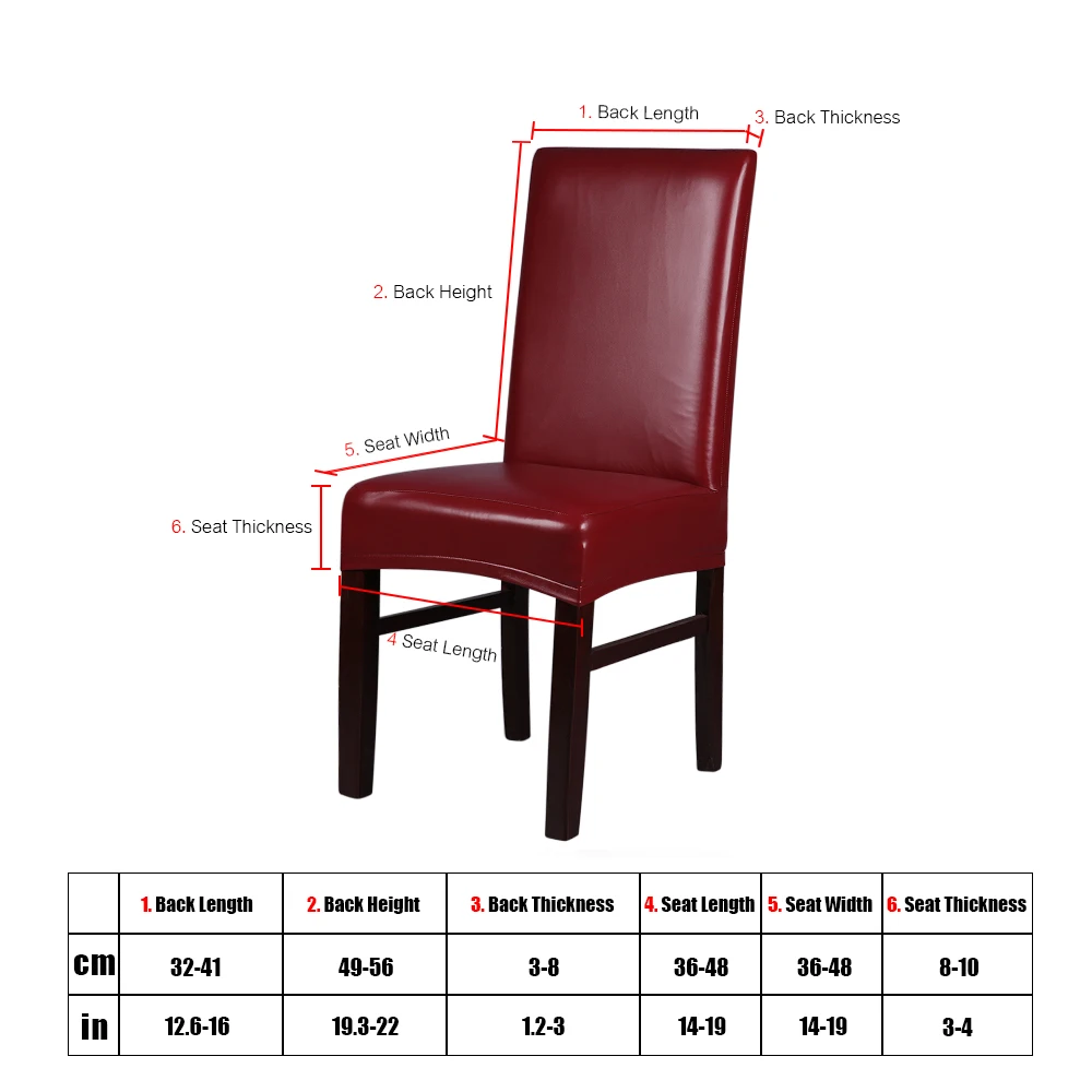 2 шт. искусственная кожа растягивающийся обеденный стул чехлы на заднее сиденье