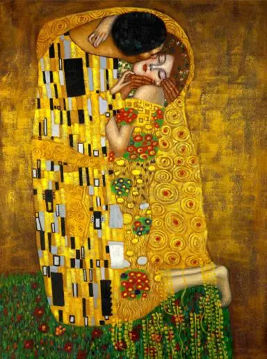 Gustav Klimt Kiss настенные картины репродукции классический знаменитый настенный художественный холст Klimt Kiss картинки для декора гостиной - Цвет: PP568A