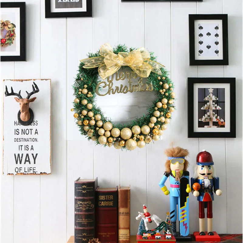 HOYVJOY Gradient Ball Garland Christmas Wreaths For Holiday Decoration Handing Wall Door | Дом и сад
