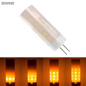 Светодиодная лампа пламени G4, 12 В постоянного тока, светодиодная лампа с эффектом огня, 2835 SMD, имитация огня, мерцание пламени, лампа для праздничного декора