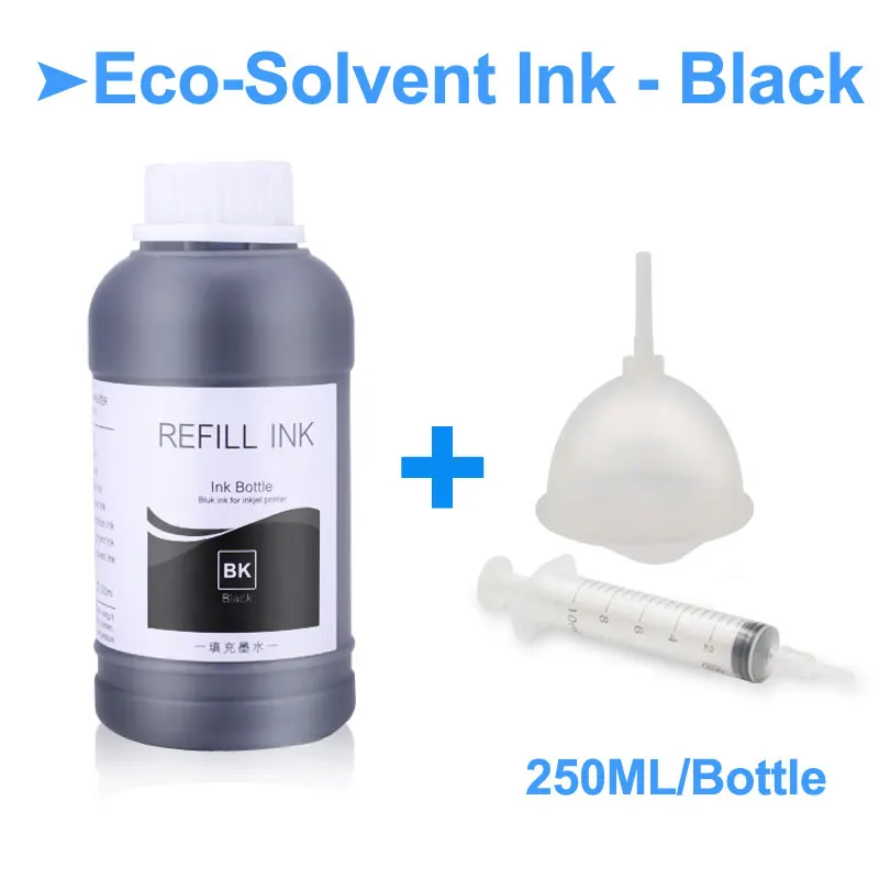 250 мл/бутылка эко-сольвентные чернила для Epson L210 L355 L366 L382 L385 L420 L800 L805 L1800 R2000 R3000 1390 1400 1500W чернила для принтера - Цвет: Black-250ml