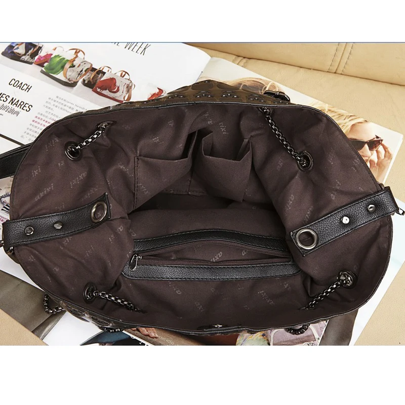 Новые модные женские сумки на плечо с черепами заклепками в стиле панк шарф Сумки