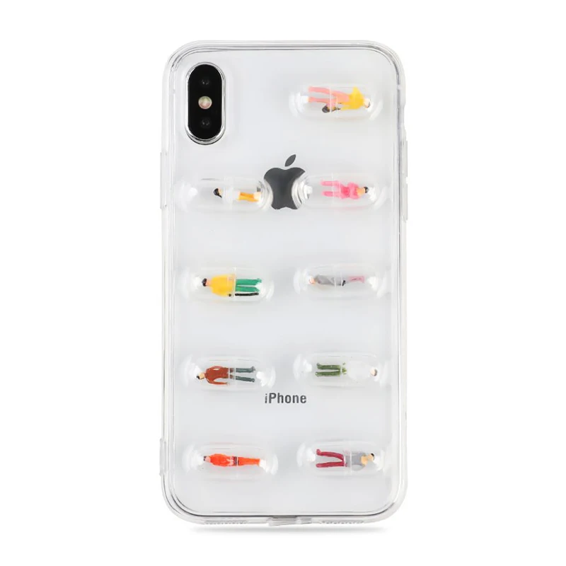 Чехол Pill для iPhone X XS XR MAX чехол s 6 6s 7 8 Plus задняя крышка маленькая милая прозрачная