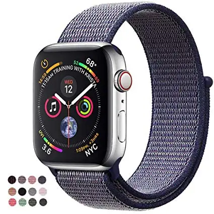 Наручных часов Apple Watch, версии спортивные нейлоновая петля ремешок для Apple Watch Watch4/3/2/1 ремень Легкий дышащий материал ремешок для iwatch Series44/42/40/38 мм - Цвет ремешка: Midnight blue